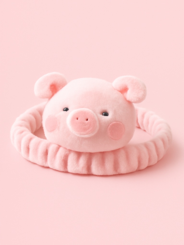 Adorable Pink Piggy Plush Baby Headband